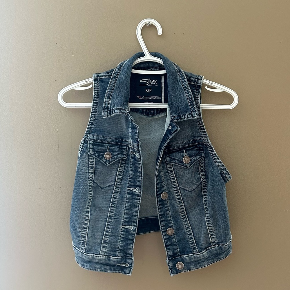 Silver Jeans Women's Dark Blue Denim Vest